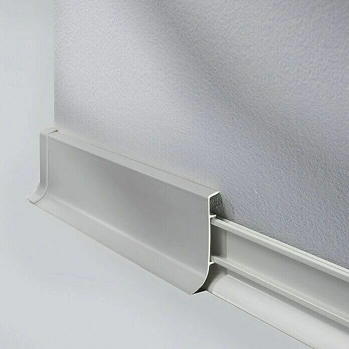 Auslauf 🎁 BAUHAUS LOGOCLIC Klemmsockelleiste KSL Grau, 2,5 M X 18,5 Mm X 60 Mm 😀