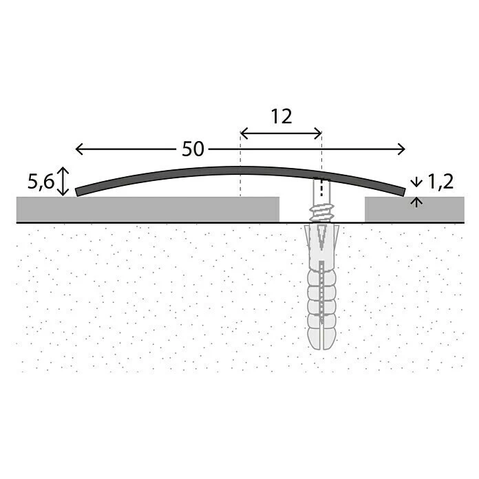 Neu 👏 BAUHAUS LOGOCLIC Übergangsprofil 101 Edelstahl Matt, 0,9 M X 50 Mm X 5,6 Mm, Montageart: Schrauben, Seitlich Versenkt Gelocht 🎉 – Bild 2