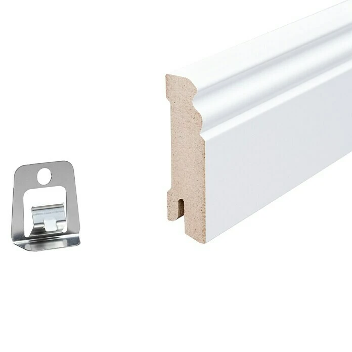 Auslauf ✔️ BAUHAUS Sockelleiste Weiß, 2,44 M X 1,8 Cm X 7 Cm, Profiliert ✔️ – Bild 4