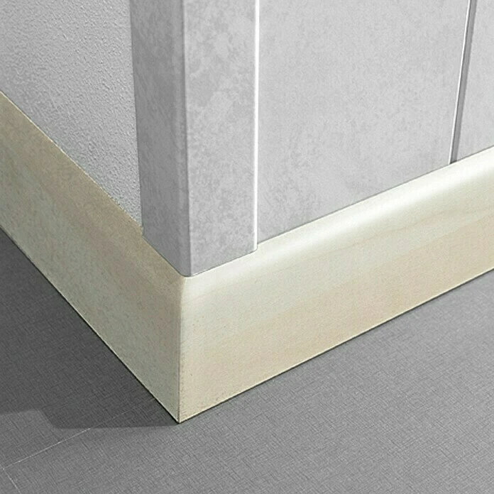 Auslauf ✔️ BAUHAUS LOGOCLIC Fußleiste K 58 Polar Birke 2,6 M X 10 Mm X 58 Mm ✨