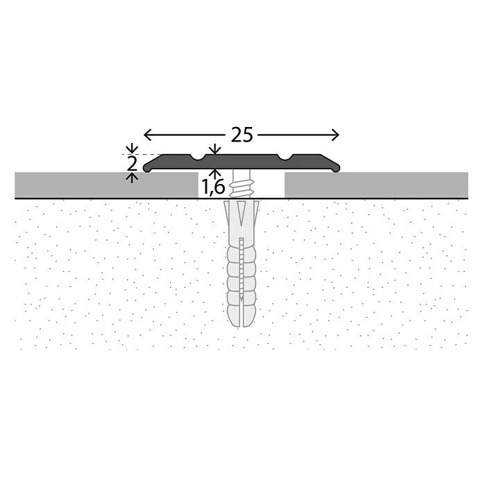 Brandneu ⭐ BAUHAUS LOGOCLIC Übergangsprofil 133 Silber, 1 M X 25 Mm X 2 Mm, Montageart: Schrauben ✨ – Bild 2