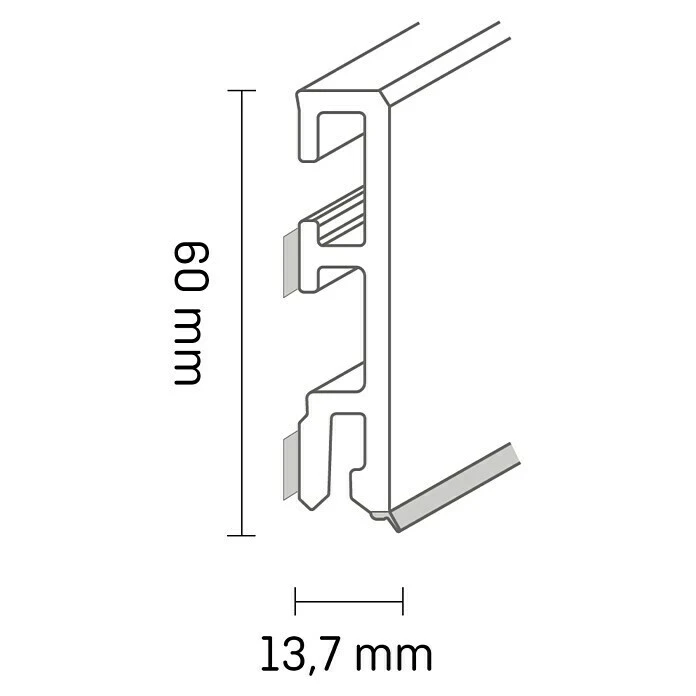 Rabatt 🥰 BAUHAUS Sockelleiste Cubica Schneeweiß 2,5 M X 14 Mm X 60 Mm, Gerade 🌟 – Bild 3