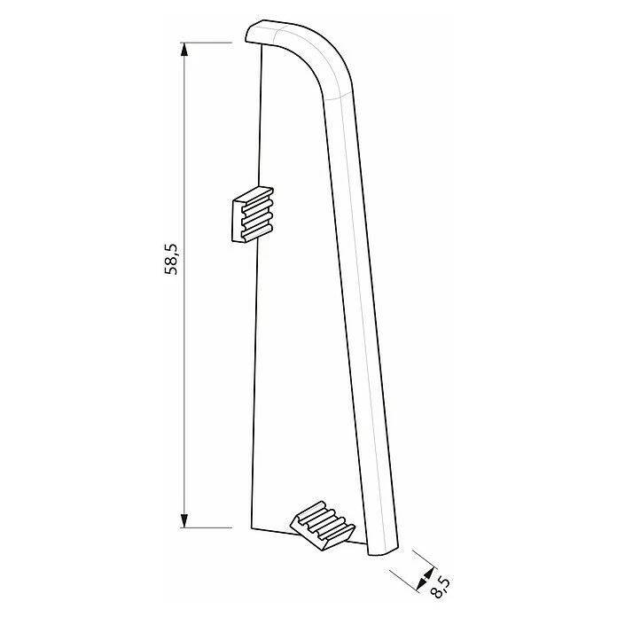 Am billigsten 😀 BAUHAUS Egger Endkappe Esche Grau, 2 Stk., Passend Für: Egger Sockelleisten 17 X 60 Mm 🥰 – Bild 2