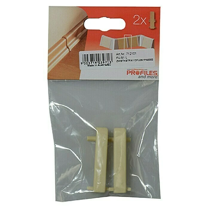 Neu 🥰 BAUHAUS Profiles And More Übergangskappe FU51L/KU51L Elfenbein, 2 Stk. 🎁 – Bild 2
