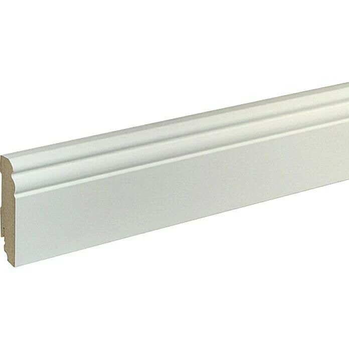 Aktion 🔔 BAUHAUS Sockelleiste FU85L Weiß, 2,4 M X 19 Mm X 80 Mm, Grundiert ❤️