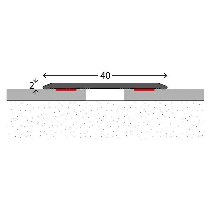 Am billigsten 🧨 BAUHAUS LOGOCLIC Übergangsprofil 115 Schwarz, 0,9 M X 40 Mm X 2 Mm, Montageart: Kleben 🌟 – Bild 2