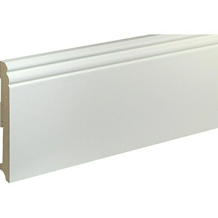 Rabatt 😀 BAUHAUS Sockelleiste FU140L Weiß, 2,4 M X 19 Mm X 140 Mm, Grundiert ✔️