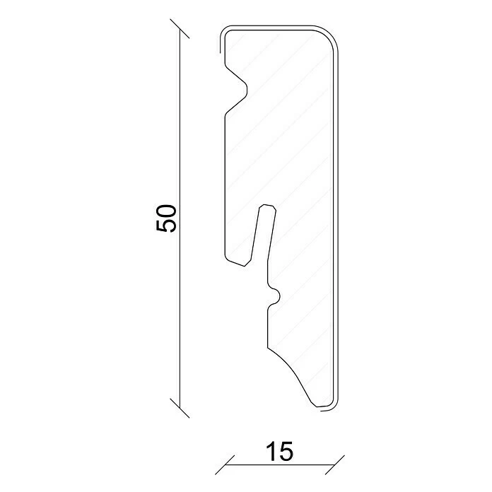 Auslauf 😉 BAUHAUS Profiles And More Sockelleiste KU51L Rhodos 2,4 M X 15 Mm X 50 Mm, Gerade 🔥 – Bild 2