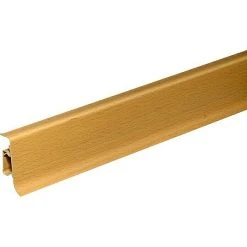 Brandneu 😉 BAUHAUS Kunststoffsockelleiste KU50 Buche, 2,5 M X 22 Mm X 50 Mm 😉