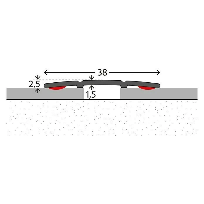 Billig 😀 BAUHAUS LOGOCLIC Übergangsprofil 132 Eiche Grau, 1 M X 38 Mm X 2,5 Mm, Montageart: Kleben ❤️ – Bild 2