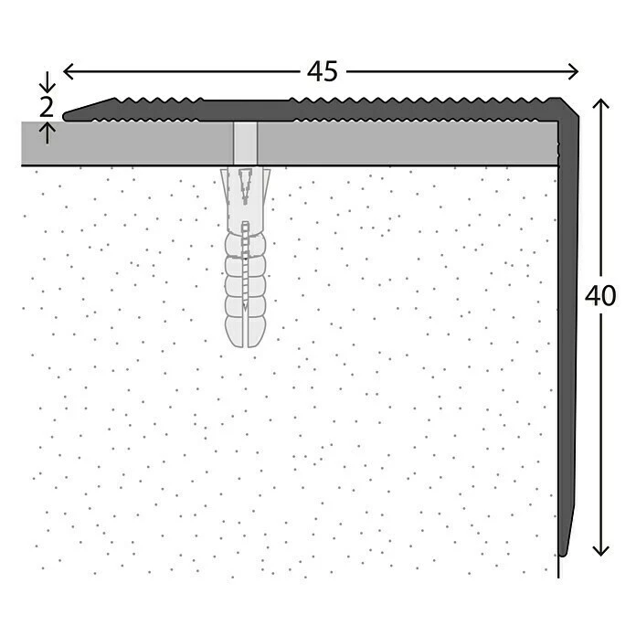 Neu 🔥 BAUHAUS LOGOCLIC Treppenkantenprofil 294 Silber, 1 M X 45 Mm X 40 Mm, Montageart: Schrauben 💯 – Bild 2