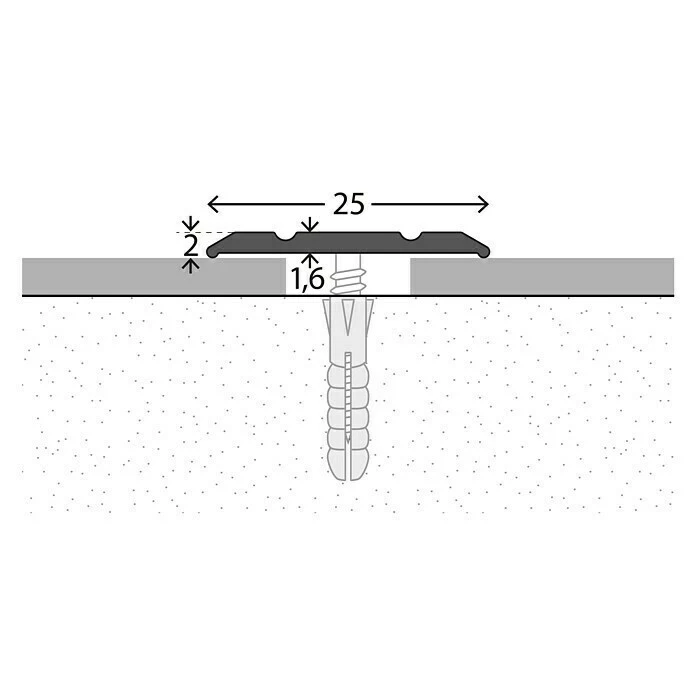 Blitzangebot 😉 BAUHAUS LOGOCLIC Übergangsprofil 133 Sahara, 1 M X 25 Mm X 2 Mm, Montageart: Schrauben 🌟 – Bild 2