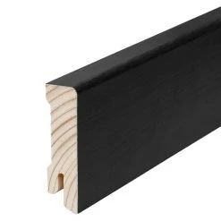 Aktion 🛒 BAUHAUS Sockelleiste Räuchereiche Schwarz 2,4 M X 1,6 Cm X 5,8 Cm 😍