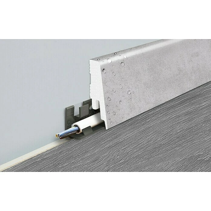 Aktion ⌛ BAUHAUS LOGOCLIC Sockelleiste K58 C Sharky Tiles 2,4 M X 18 Mm X 58 Mm, Gerade ✔️